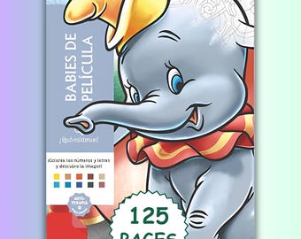 Mystery Coloring By Number Babies De Pelicula, Coloring Book Disney, Color by Number Disney, Coloring PDF, Digital Coloring Book for Adults