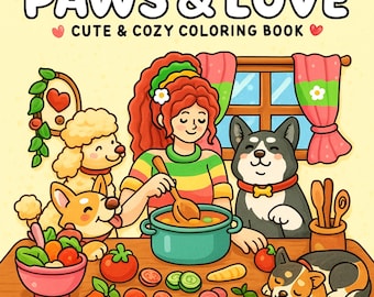 Dog Mom Coloring Book: 35 Kawaii Pages, Bold & Easy (PDF + PNG)