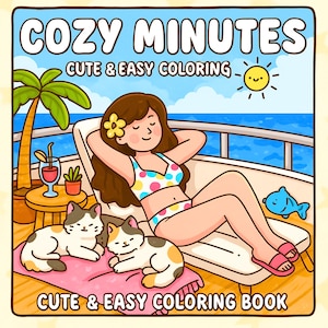 Kawaii Coloring Book: 40 Bold & Easy Pages (PDF + PNG)