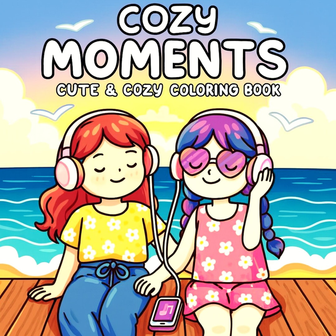 Cozy Moments Coloring Book | Coco Wyo Style, Bold & Easy (PDF + PNG ...