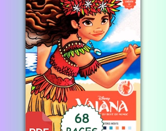 Disney Moana Digital Coloring Book by Numbers | Mystery Coloring Pages for Adults | Printable PDF | Color Calmly and with Concentration