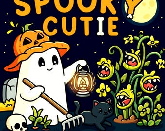 Spooky Cutie Coloring Book for Adults – Kawaii Halloween Art (PDF + Procreate)