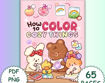 Cozy Objects Coloring Exercise Book: Alcohol Marker Blending Practice (PDF+PNG)
