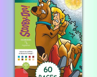 Mystery Coloring By Number Scooby Doo, Coloring Book Disney, Color by Number Disney, Coloring PDF, Digital Coloring Book for Adults
