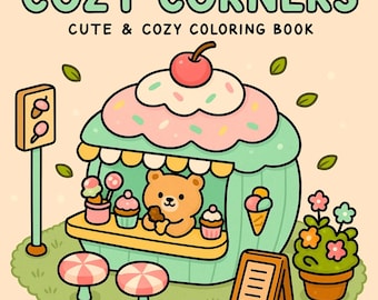 Cozy Corners Coloring Book PDF + PNG Full Digital Version Comfy Space– 40 Cozy & Relaxing Pages Printable and Digital | Coco Wyo Coloring