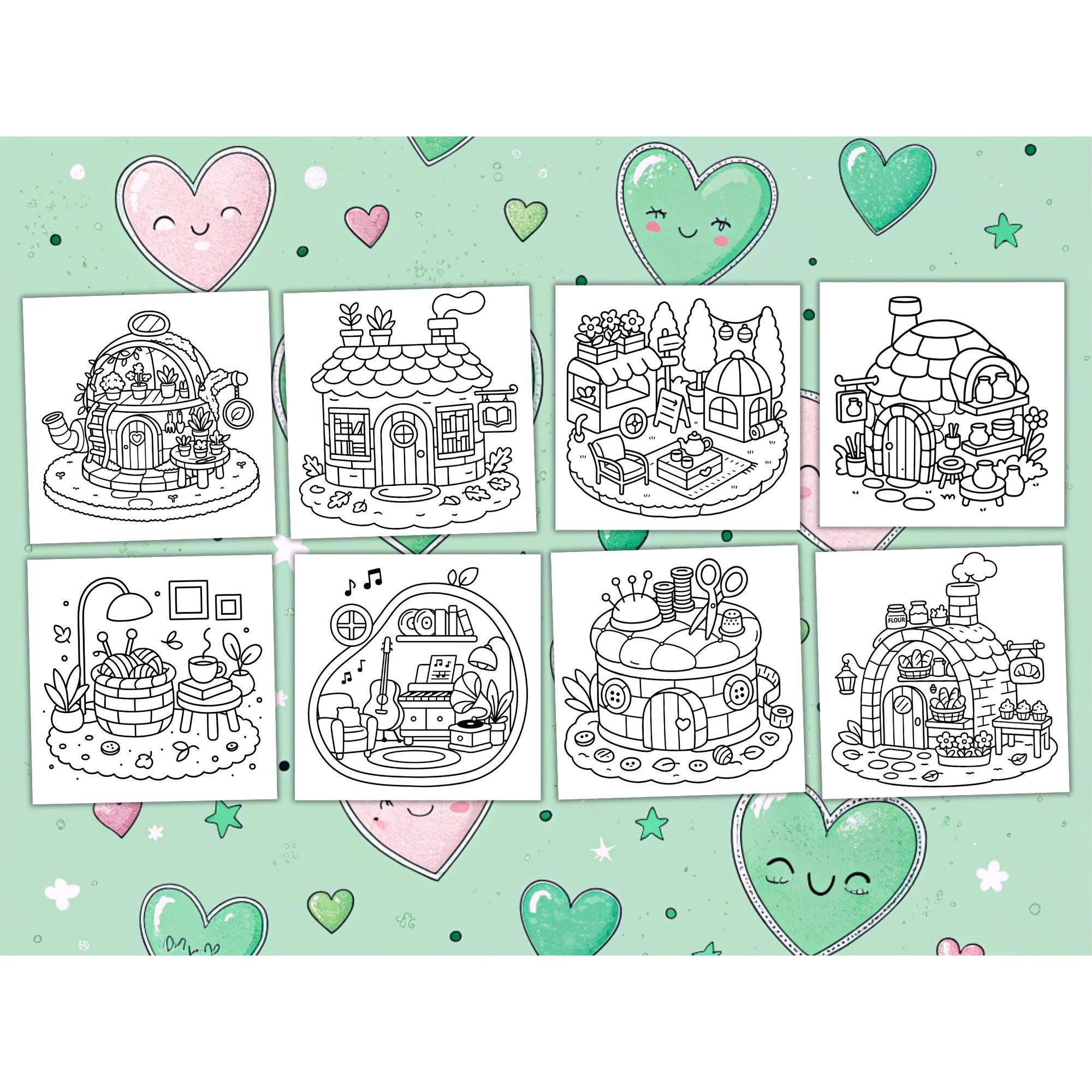 Cozy Corners Coloring Book PDF + PNG Full Digital Version Comfy Space ...