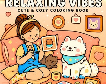 Kleurboek Relaxing Vibes, gezellige illustraties (pdf-editie)