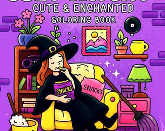 Libro para colorear de brujas: hechizos y pociones kawaii (descarga en PDF)