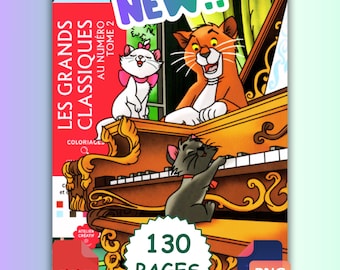 Disney Mystery Color by Numbers Pages, Disney Magic Coloring Pages, Digital Download for Adults and Kids, Stress Relief Mystery Coloring