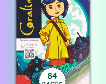 Mystery Coloring By Number Coraline, Coloring Book, Color by Numbers Dark Horror, Print & Use on Tablet, PDF Vol Ruso