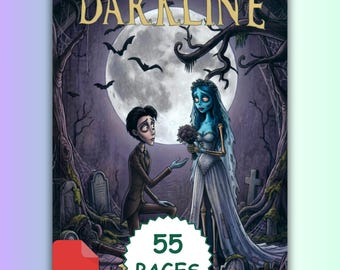 Mystery Coloring By Number Darkline, Coloring Book, Color by Dark Horror Numbers, Print & Use on Tablet, Spooky PDF