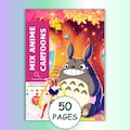 Coloring Book by Numbers: Assorted Anime Cartoons, 50 Pages (Digital PDF + PNG Download)
