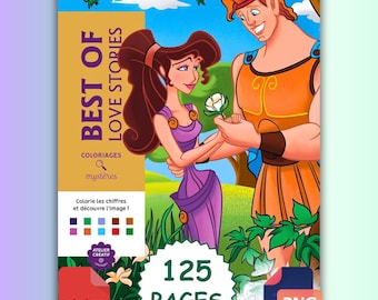 Best of Love Stories Coloriage Mystery Disney Coloring Book | Pdf Coloring | Color by Number | Adult Coloring Books | Book Colored