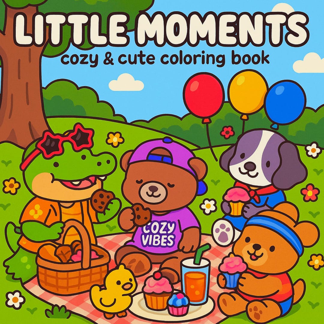 Little Moments Bold and Easy Coloring Book for Adults - Cute Cozy ...