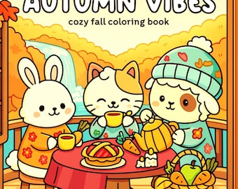 Autumn Vibes Coloring Book: 50 Cozy Fall Scenes, Coco Wyo Style (PDF & PNG)