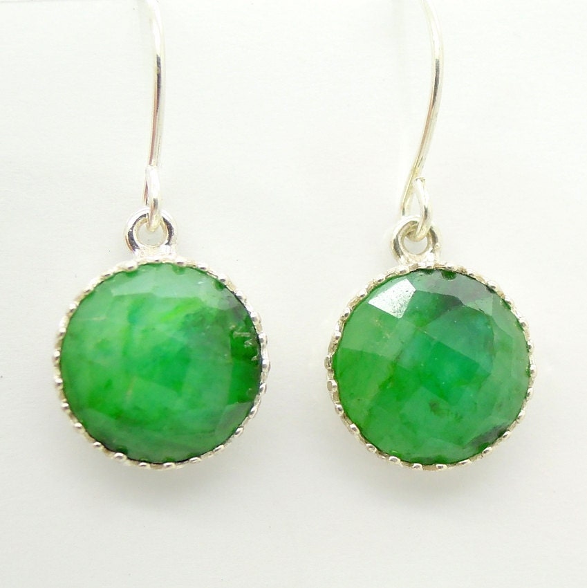 Emerald Earrings Set in 925 Sterling 925 Sterling Silver | Etsy