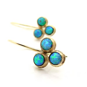 Opal earrings set in 9K Gold image 3