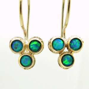 Opal earrings set in 9K Gold image 1