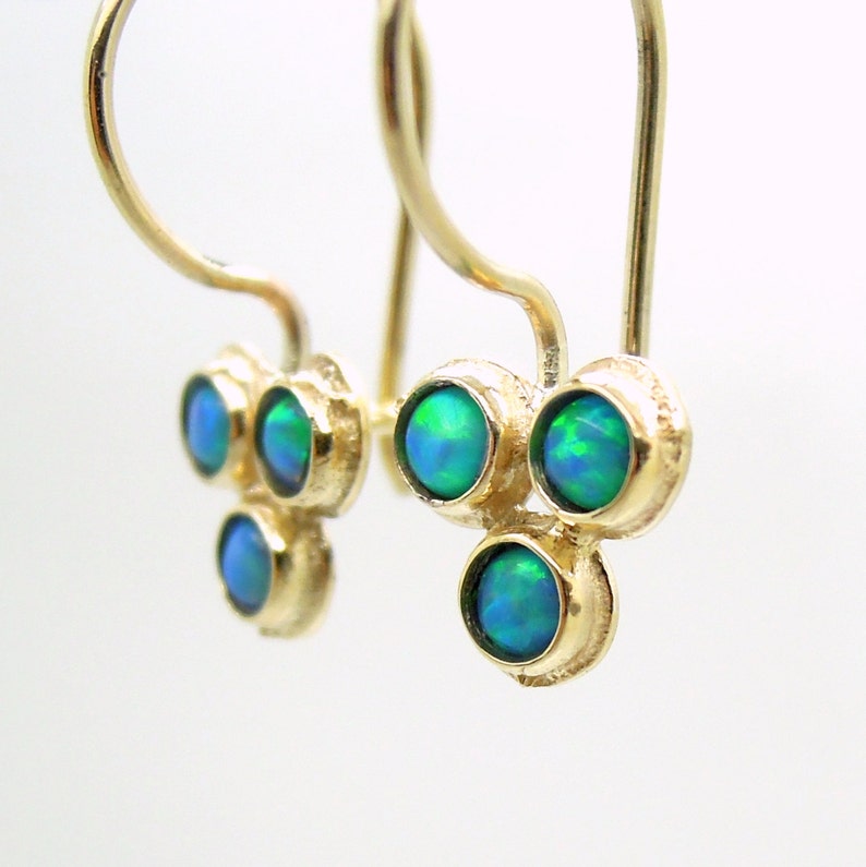 Opal earrings set in 9K Gold image 2