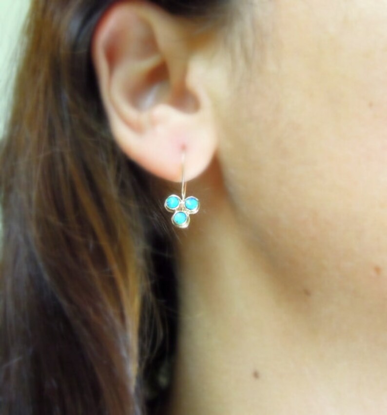 Opal earrings set in 9K Gold image 5