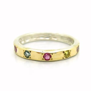 israel ring , ring with tormalin, combone 9K gold and silver made in israel