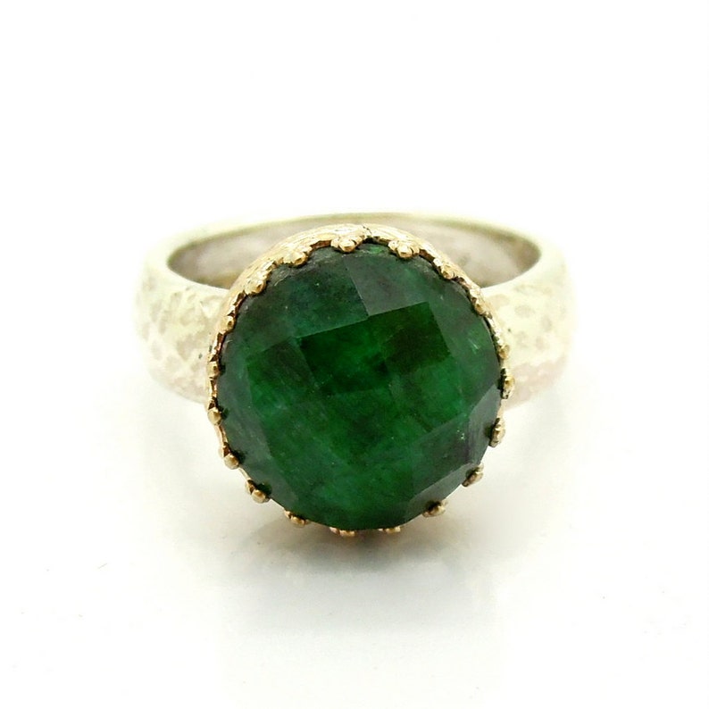 Emerald Ring Set in 9K Gold Lace and Sterling 925 Sterling Etsy