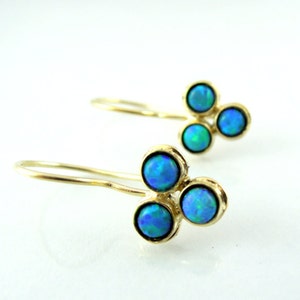 Opal earrings set in 9K Gold image 4