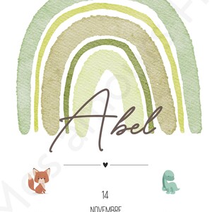 Personalized Rainbow Poster: gifts, birth, baby or child&#39;s room decoration
