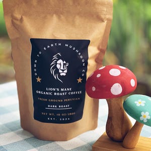 Lion’s Mane Organic Peruvian Ground Coffee/ Dark Roast