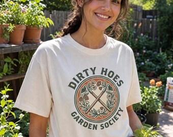 Maglietta Dirty Hoes Garden Society - Stemma vintage - Regalo divertente per giardinieri