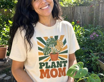 Maglietta "Mamma delle Piante" - Regalo divertente per gli amanti delle piante - Maglietta retrò con tema botanico e Monstera