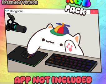Bongocat Extended - RGB Pack | Customizable Virtual Camera for Twitch & Discord