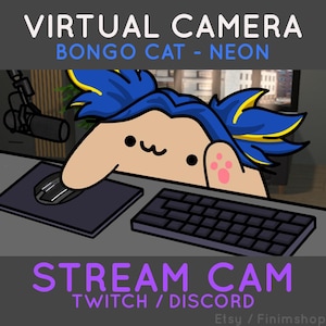 Bongocat - Neon Agent Valorant | Customizable Virtual Camera for Twitch & Discord (Custom Included)