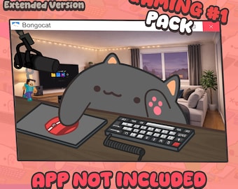 Bongocat Extended - Gaming #1 Pack | Customizable Virtual Camera for Twitch & Discord