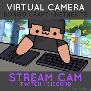 Bongo CRAFT - Netherite Armor | Customizable Virtual Camera for Twitch & Discord (Custom Included)
