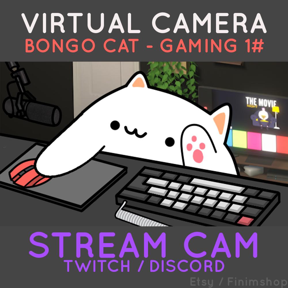 Bongocat - GAMING 1# White | Customizable Virtual Camera for