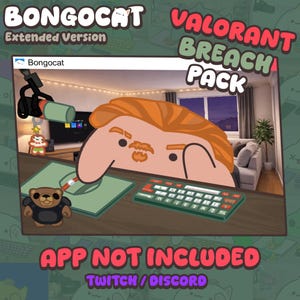 Bongocat Extended - Paquete de brechas de Valorant | Cámara virtual personalizable para Twitch y Discord