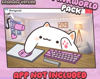 Bongocat Extended - Pinkworld Pack | Customizable Virtual Camera for Twitch & Discord