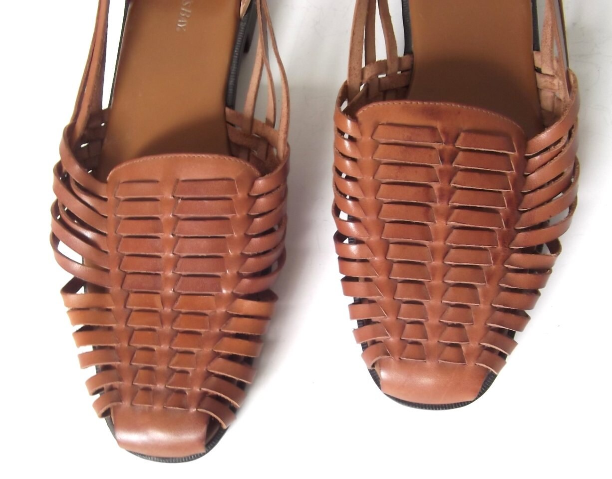 Vintage Leather Closed Toe Huarache Sandals. Women's Sz. Etsy