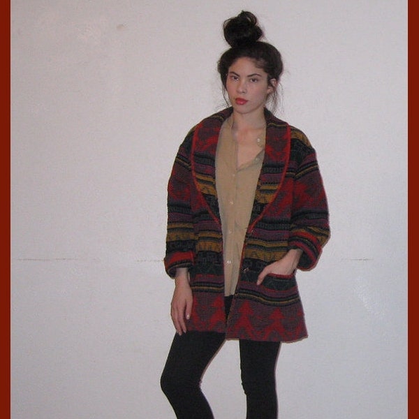 Vintage Southwestern Blanket Coat Sz. S M L