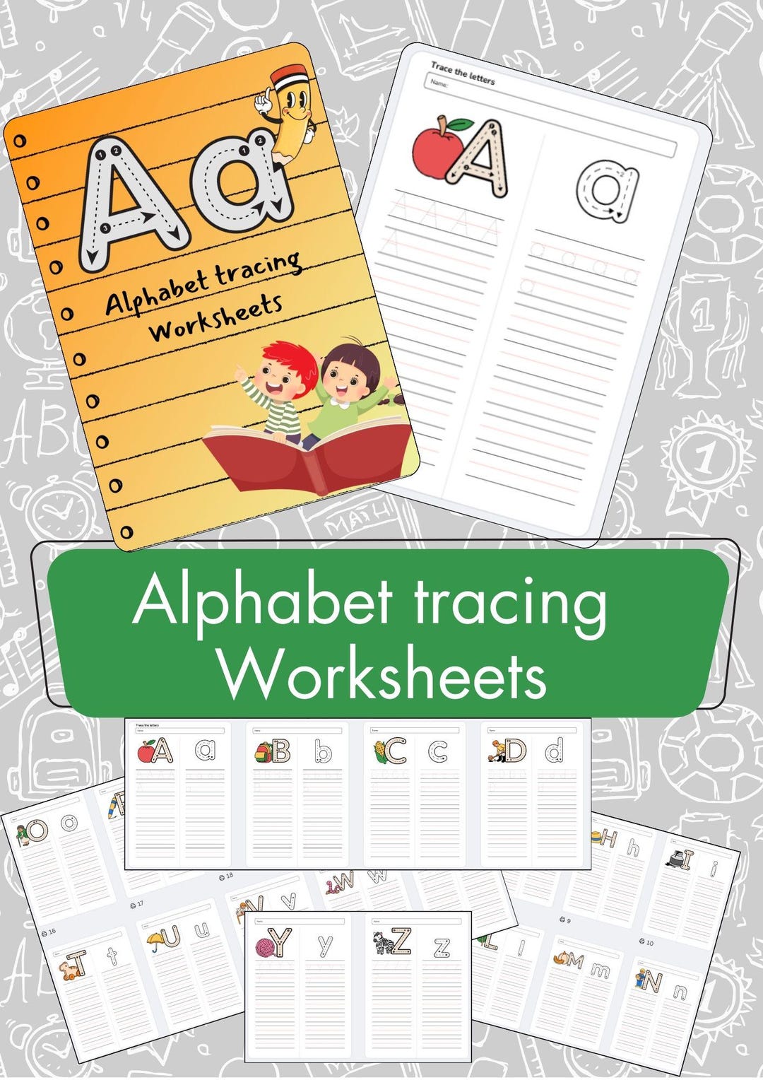 ABC Tracing Sheets | Alphabets Tracing | Pre-k Sheets - Etsy