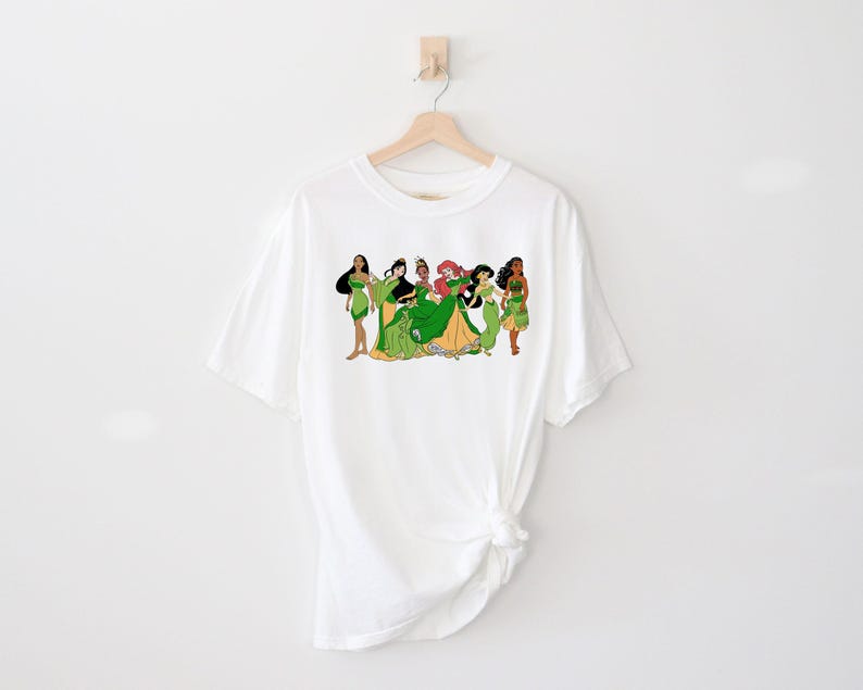 Comfort Color Shirt, St Paddy's Princess Shirt, Disney Princess Tee, St Patrick's Tee, Pocahontas Shirt, Ariel Tee, Irish Shirt, Mulan Shirt image 5