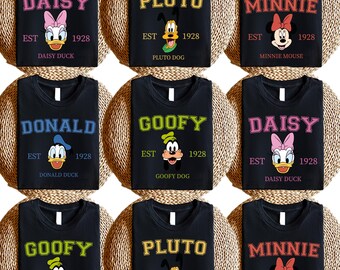 Classic Disney Characters T-Shirts, Mickey & Friends Matching Family Tees, Donald Duck, Goofy, Minnie, Pluto and Daisy Apparel