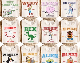 Toy Story Character T-Shirts, Buzz Woody Jessie Matching Tees, Retro Pixar Movie Shirt, Cute Disney Group Outfit