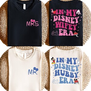 Disney Mr. and Mrs. Shirt, In My Disney Wifey Era Tee, Disney Hubby Shirt, Couples Matching Disney Shirts, Mr. and Mrs. Disney Gift