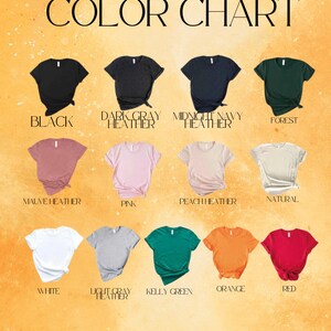 the color chart for a women's t - shirt