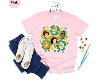 St Paddy's Princess Shirt, Disney Princess Tee, Lucky Elsa T-Shirt, St Patrick's Sweatshirt, St Patrick's Girls Tee, Lucky Shamrock Shirt
