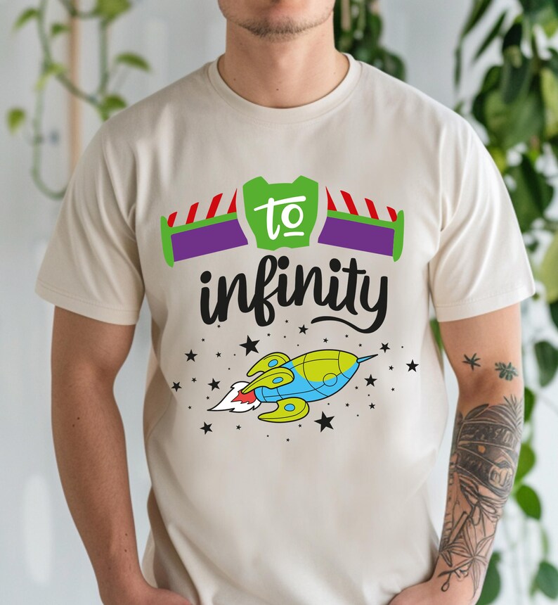 Fun and adventurous To Infinity And Beyond matching shirts featuring a Buzz Lightyear-inspired design. Perfect for couples, families, and Toy Story fans. Made from soft, breathable fabric for all-day comfort, ideal for Disneyland trips, family vacations, or casual wear. Available in multiple sizes and colors for a coordinated look. A great gift for Disney lovers, adding a magical touch to any trip or special occasion!