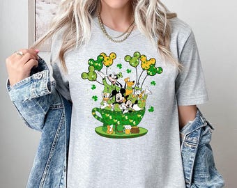 Disney St Patrick's Sweatshirt, St Paddy's Day Shirt, Shamrock Sweatshirt, Lucky Mickey Shirt, Donald Duck Tee, Goofy Shirt, Pluto T-Shirt