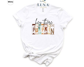 Camiseta "Hola Calabaza", camiseta de Acción de Gracias, camiseta de otoño, camiseta para amantes de las calabazas, camiseta de otoño, camiseta de la familia de las calabazas, regalo de Acción de Gracias